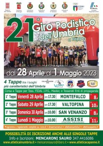 Giro podistico dell'Umbria fino al 1^ maggio